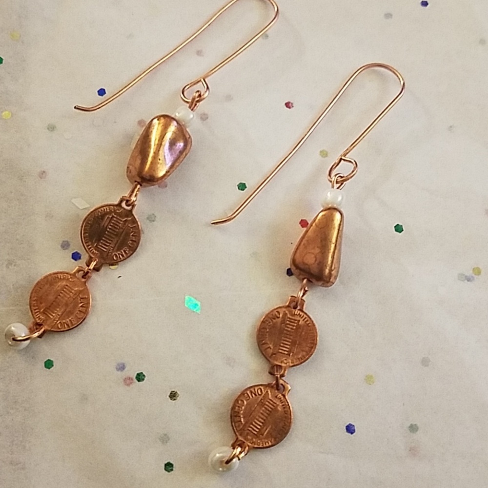 Copper Penny Earrings